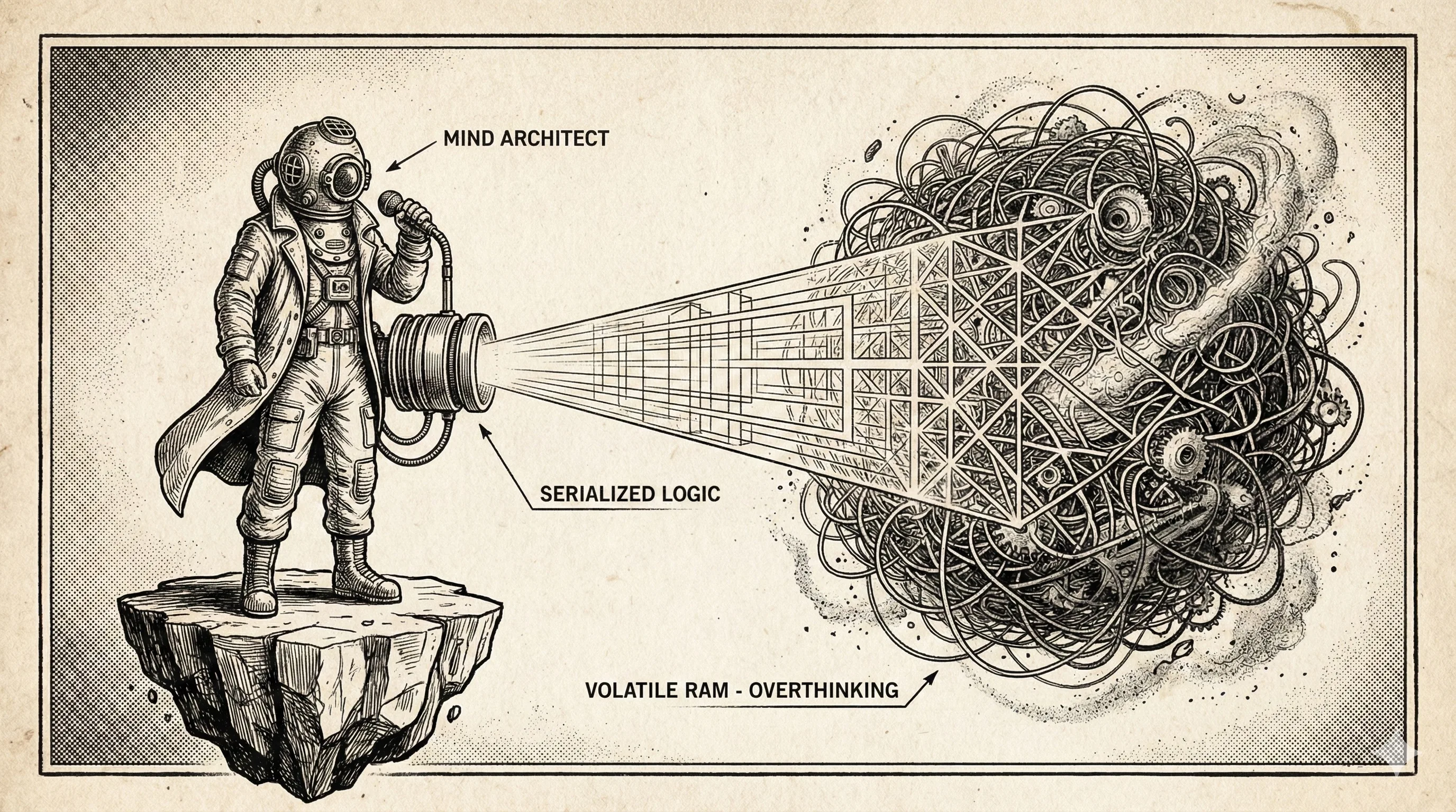 Çökmekte olan Viktoryen kütüphanesi ve 1950'ler mainframe bilgisayarları - buharlaşan kitaplar ve veri bantları